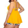imageYonique Plus Size Tankini Swimsuits for Women Tankini with Shorts Two Piece Bathing Suits Flowy SwimwearYellow Floral