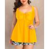 imageYonique Plus Size Tankini Swimsuits for Women Tankini with Shorts Two Piece Bathing Suits Flowy SwimwearYellow Floral