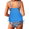 imageYonique Tankini Swimsuits for Women Blouson Swim Tops with Bikini Bottoms Athletic Two Piece Bathing Suits Double Up Swimwear1 Cute Green Blue