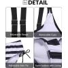 imageYonique Tankini Swimsuits for Women Blouson Swim Tops with Bikini Bottoms Athletic Two Piece Bathing Suits Double Up SwimwearA Charming Black White