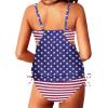 imageYonique Tankini Swimsuits for Women Blouson Swim Tops with Bikini Bottoms Athletic Two Piece Bathing Suits Double Up SwimwearAmerican Flag