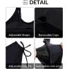 imageYonique Tankini Swimsuits for Women Blouson Swim Tops with Bikini Bottoms Athletic Two Piece Bathing Suits Double Up SwimwearNavy Blue and Leaves
