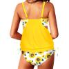 imageYonique Tankini Swimsuits for Women Blouson Swim Tops with Bikini Bottoms Athletic Two Piece Bathing Suits Double Up SwimwearYellow Sunflower Tankini