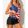 imageYonique Blouson Tankini Swimsuits for Women 2 Piece Bathing Suits Tops with Boyshorts Modest Loose Fit SwimwearAmerican Flag