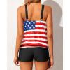 imageYonique Blouson Tankini Swimsuits for Women 2 Piece Bathing Suits Tops with Boyshorts Modest Loose Fit SwimwearAmerican Flag