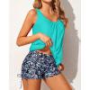 imageYonique Blouson Tankini Swimsuits for Women 2 Piece Bathing Suits Tops with Boyshorts Modest Loose Fit SwimwearAqua Green