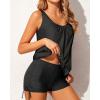 imageYonique Blouson Tankini Swimsuits for Women 2 Piece Bathing Suits Tops with Boyshorts Modest Loose Fit SwimwearBlack Tankini