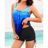 imageYonique Blouson Tankini Swimsuits for Women 2 Piece Bathing Suits Tops with Boyshorts Modest Loose Fit SwimwearBlue Gradient