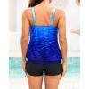 imageYonique Blouson Tankini Swimsuits for Women 2 Piece Bathing Suits Tops with Boyshorts Modest Loose Fit SwimwearBlue Gradient