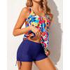 imageYonique Blouson Tankini Swimsuits for Women 2 Piece Bathing Suits Tops with Boyshorts Modest Loose Fit SwimwearColorful Flowers