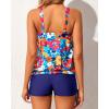 imageYonique Blouson Tankini Swimsuits for Women 2 Piece Bathing Suits Tops with Boyshorts Modest Loose Fit SwimwearColorful Flowers