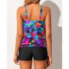 imageYonique Blouson Tankini Swimsuits for Women 2 Piece Bathing Suits Tops with Boyshorts Modest Loose Fit SwimwearColorful Leaves