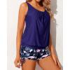 imageYonique Blouson Tankini Swimsuits for Women 2 Piece Bathing Suits Tops with Boyshorts Modest Loose Fit SwimwearFlamingo