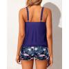 imageYonique Blouson Tankini Swimsuits for Women 2 Piece Bathing Suits Tops with Boyshorts Modest Loose Fit SwimwearFlamingo