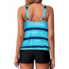 imageYonique Blouson Tankini Swimsuits for Women 2 Piece Bathing Suits Tops with Boyshorts Modest Loose Fit SwimwearGradient Blue