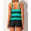 imageYonique Blouson Tankini Swimsuits for Women 2 Piece Bathing Suits Tops with Boyshorts Modest Loose Fit SwimwearGreen  Stripe