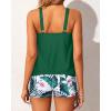 imageYonique Blouson Tankini Swimsuits for Women 2 Piece Bathing Suits Tops with Boyshorts Modest Loose Fit SwimwearGreen