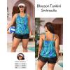 imageYonique Blouson Tankini Swimsuits for Women 2 Piece Bathing Suits Tops with Boyshorts Modest Loose Fit SwimwearGreen Leaf
