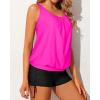 imageYonique Blouson Tankini Swimsuits for Women 2 Piece Bathing Suits Tops with Boyshorts Modest Loose Fit SwimwearHot Pink1