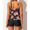 imageYonique Blouson Tankini Swimsuits for Women 2 Piece Bathing Suits Tops with Boyshorts Modest Loose Fit SwimwearPink