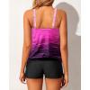 imageYonique Blouson Tankini Swimsuits for Women 2 Piece Bathing Suits Tops with Boyshorts Modest Loose Fit SwimwearPink Gradient