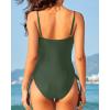 imageYonique One Piece Swimsuits for Women Tummy Control Bathing Suits Cute SwimwearDark Army Green