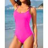 imageYonique One Piece Swimsuits for Women Tummy Control Bathing Suits Cute SwimwearHot Pink