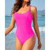 imageYonique One Piece Swimsuits for Women Tummy Control Bathing Suits Cute SwimwearHot Pink