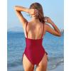 imageYonique One Piece Swimsuits for Women Tummy Control Bathing Suits Cute SwimwearLight Burgundy