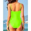 imageYonique One Piece Swimsuits for Women Tummy Control Bathing Suits Cute SwimwearNeon Green