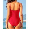 imageYonique One Piece Swimsuits for Women Tummy Control Bathing Suits Cute SwimwearRed