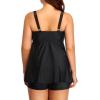 imageYonique Two Piece Plus Size Tankini Swimsuits for Women Flowy Bathing Suits with Shorts Tummy Control SwimwearBlack 02