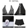 imageYonique Two Piece Plus Size Tankini Swimsuits for Women Flowy Bathing Suits with Shorts Tummy Control SwimwearBlackwhite