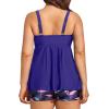 imageYonique Two Piece Plus Size Tankini Swimsuits for Women Flowy Bathing Suits with Shorts Tummy Control SwimwearBlue Flamingo