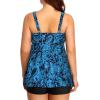 imageYonique Two Piece Plus Size Tankini Swimsuits for Women Flowy Bathing Suits with Shorts Tummy Control SwimwearBlue Paisley 02