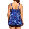 imageYonique Two Piece Plus Size Tankini Swimsuits for Women Flowy Bathing Suits with Shorts Tummy Control SwimwearBlue Paisley 03