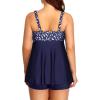 imageYonique Two Piece Plus Size Tankini Swimsuits for Women Flowy Bathing Suits with Shorts Tummy Control SwimwearBlue Polka Dot