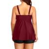 imageYonique Two Piece Plus Size Tankini Swimsuits for Women Flowy Bathing Suits with Shorts Tummy Control SwimwearBurgundy