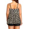 imageYonique Two Piece Plus Size Tankini Swimsuits for Women Flowy Bathing Suits with Shorts Tummy Control SwimwearLeopard