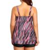 imageYonique Two Piece Plus Size Tankini Swimsuits for Women Flowy Bathing Suits with Shorts Tummy Control SwimwearPink Striped