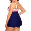 imageYonique Two Piece Plus Size Tankini Swimsuits for Women Flowy Bathing Suits with Shorts Tummy Control SwimwearRedblue