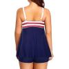 imageYonique Two Piece Plus Size Tankini Swimsuits for Women Flowy Bathing Suits with Shorts Tummy Control SwimwearRedblue
