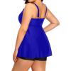 imageYonique Two Piece Plus Size Tankini Swimsuits for Women Flowy Bathing Suits with Shorts Tummy Control SwimwearRoyal Blue