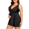 imageYonique Two Piece Plus Size Tankini Swimsuits for Women Flowy Bathing Suits with Shorts Tummy Control SwimwearSolid Black