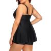 imageYonique Two Piece Plus Size Tankini Swimsuits for Women Flowy Bathing Suits with Shorts Tummy Control SwimwearSolid Black