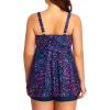 imageYonique Two Piece Plus Size Tankini Swimsuits for Women Flowy Bathing Suits with Shorts Tummy Control SwimwearStar Whole Sky