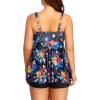 imageYonique Two Piece Plus Size Tankini Swimsuits for Women Flowy Bathing Suits with Shorts Tummy Control SwimwearYellow Black Floral