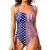 imageYonique One Piece Swimsuits for Women Tummy Control Bathing Suits Cute SwimwearAmerican Flag
