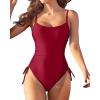 imageYonique One Piece Swimsuits for Women Tummy Control Bathing Suits Cute SwimwearLight Burgundy