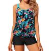 Black Blue Floral